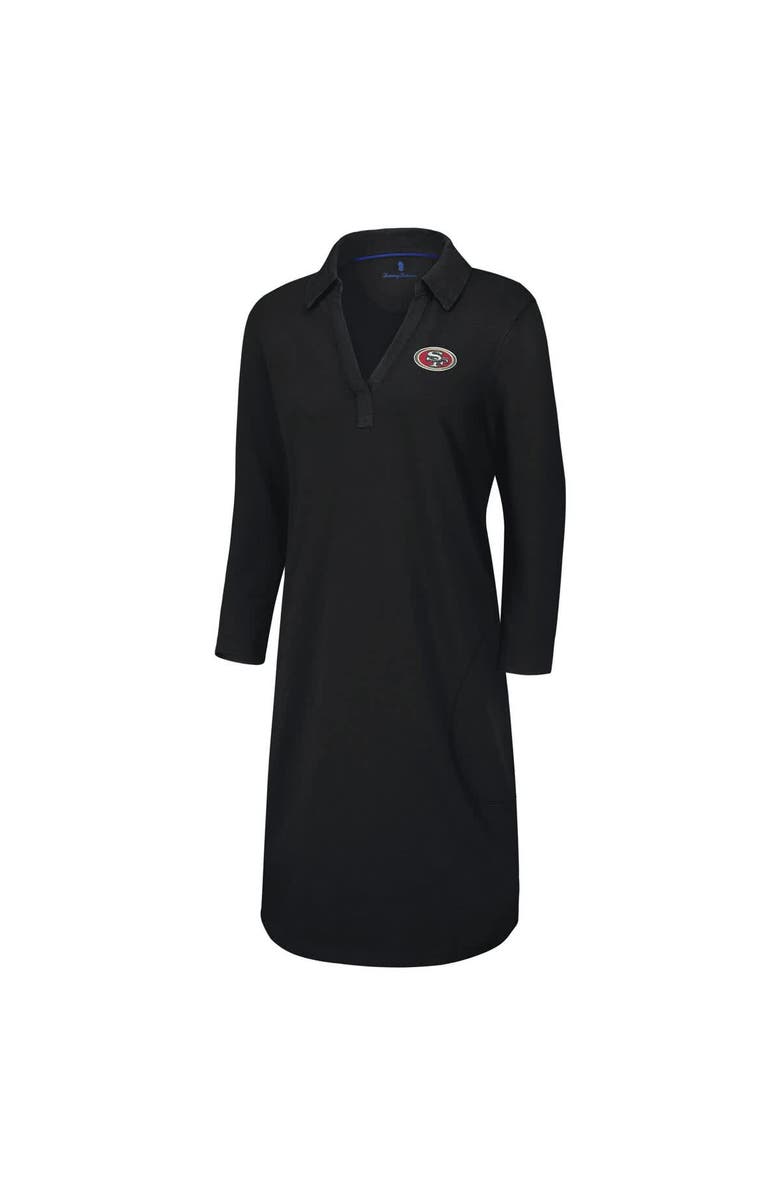 Tommy Bahama Women's Tommy Bahama Black San Francisco 49ers Ashby Isles Three-Quarter Length Sleeve Pullover Jersey Dress, Alternate, color, Black