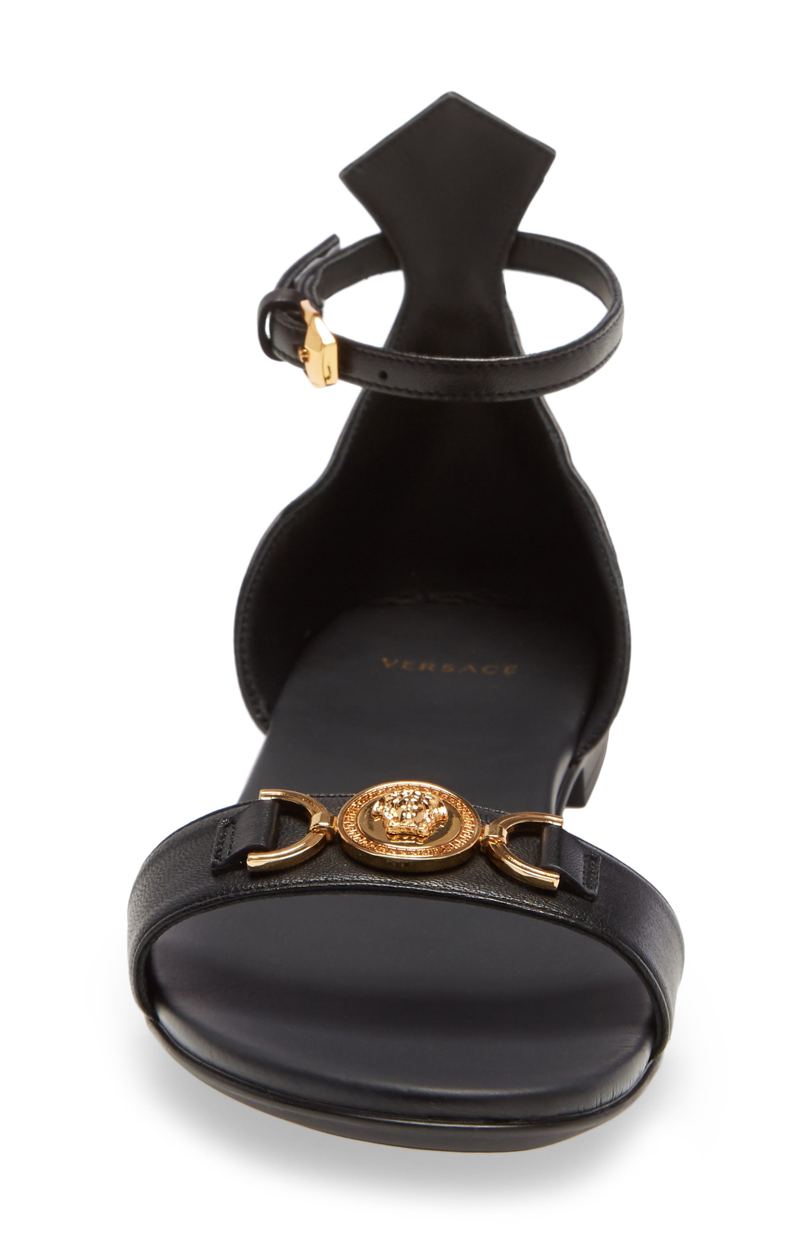 Versace First Line Ankle Strap Sandal, Alternate, color, 