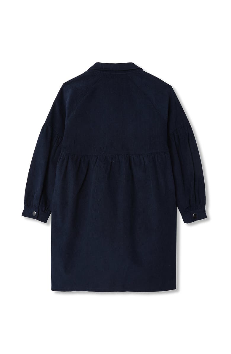 Lands' End Girls 3/4 Sleeve Corduroy Shirt Dress, Alternate, color, Classic Navy