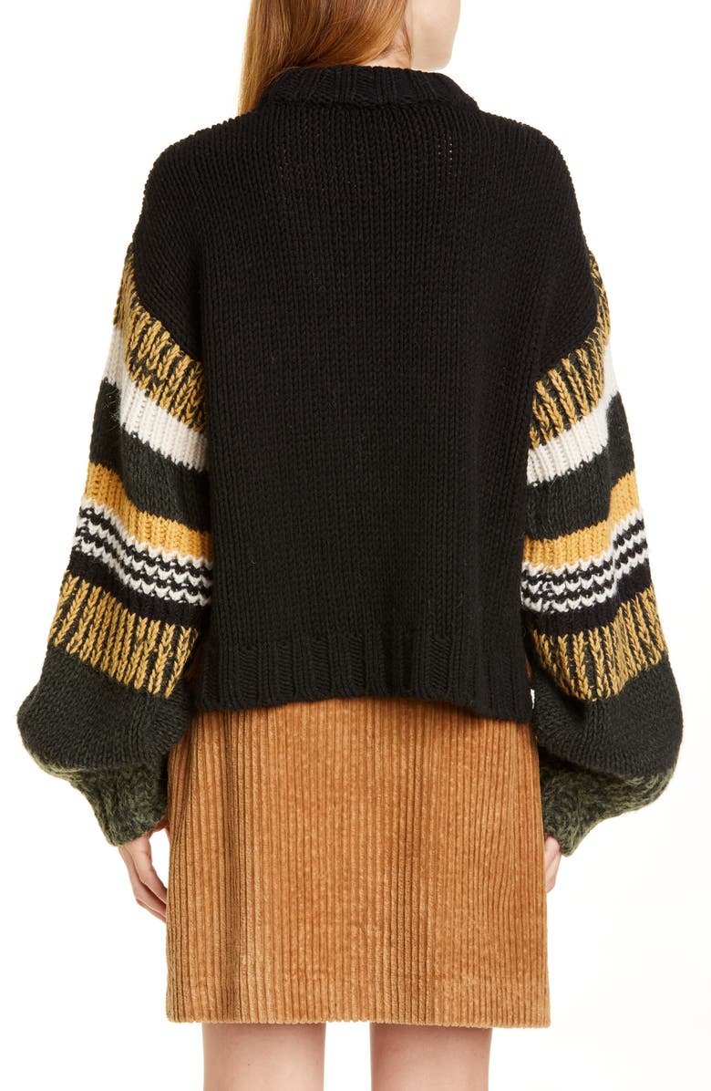 Baum und Pferdgarten Claudine Stripe Sleeve Sweater, Alternate, color, 