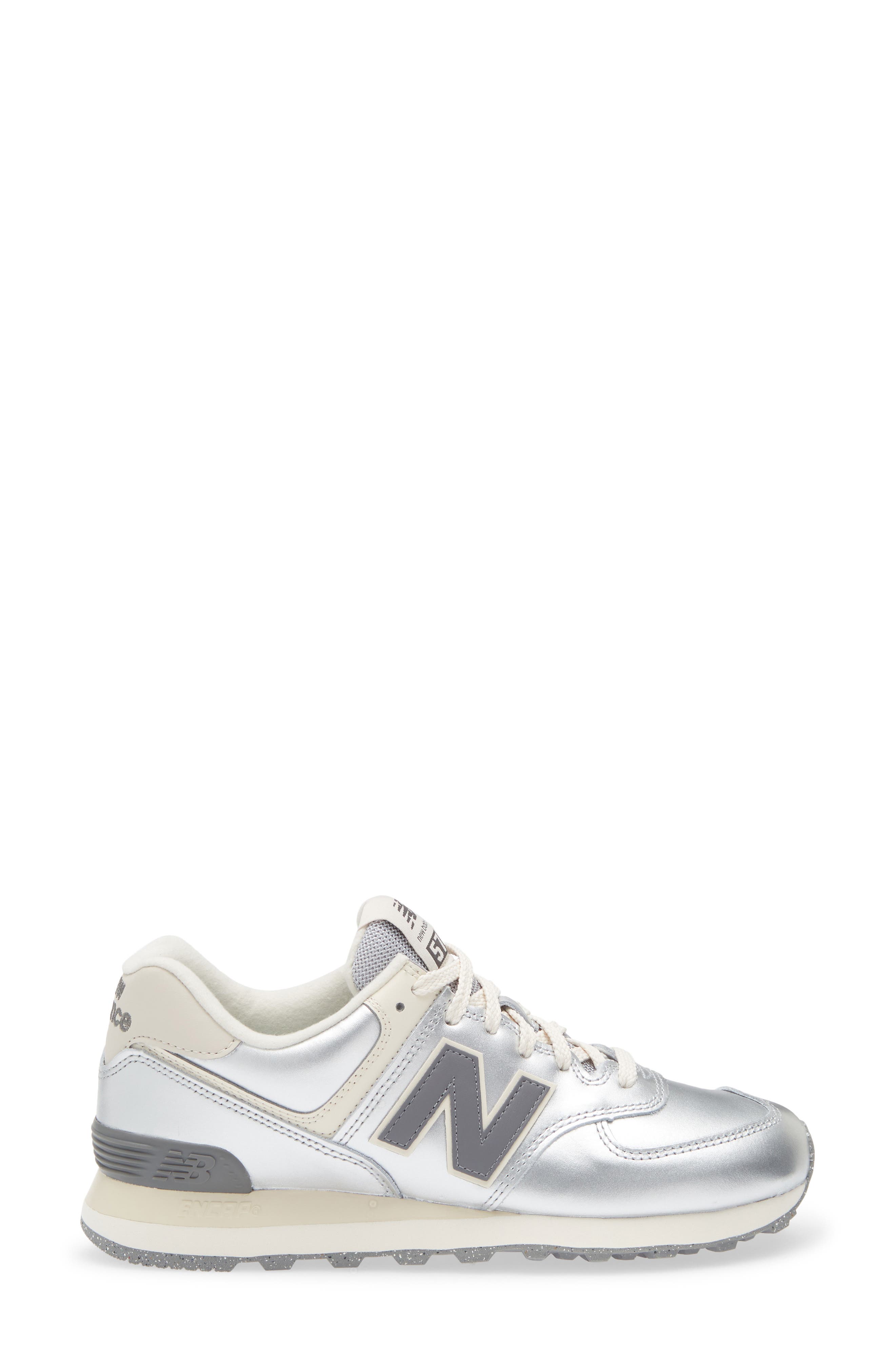 New Balance 574 Sneaker, Alternate, color, Metallic Silver/ Arctic Grey