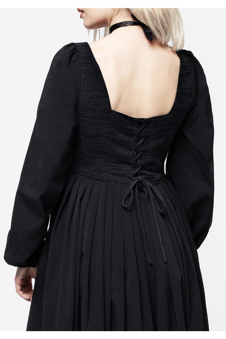 Mina Corset Midi Dress, Alternate, color, Black