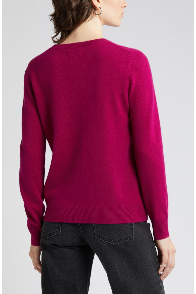 Cashmere Crewneck Sweater, Alternate, color, PINK PLUMIER