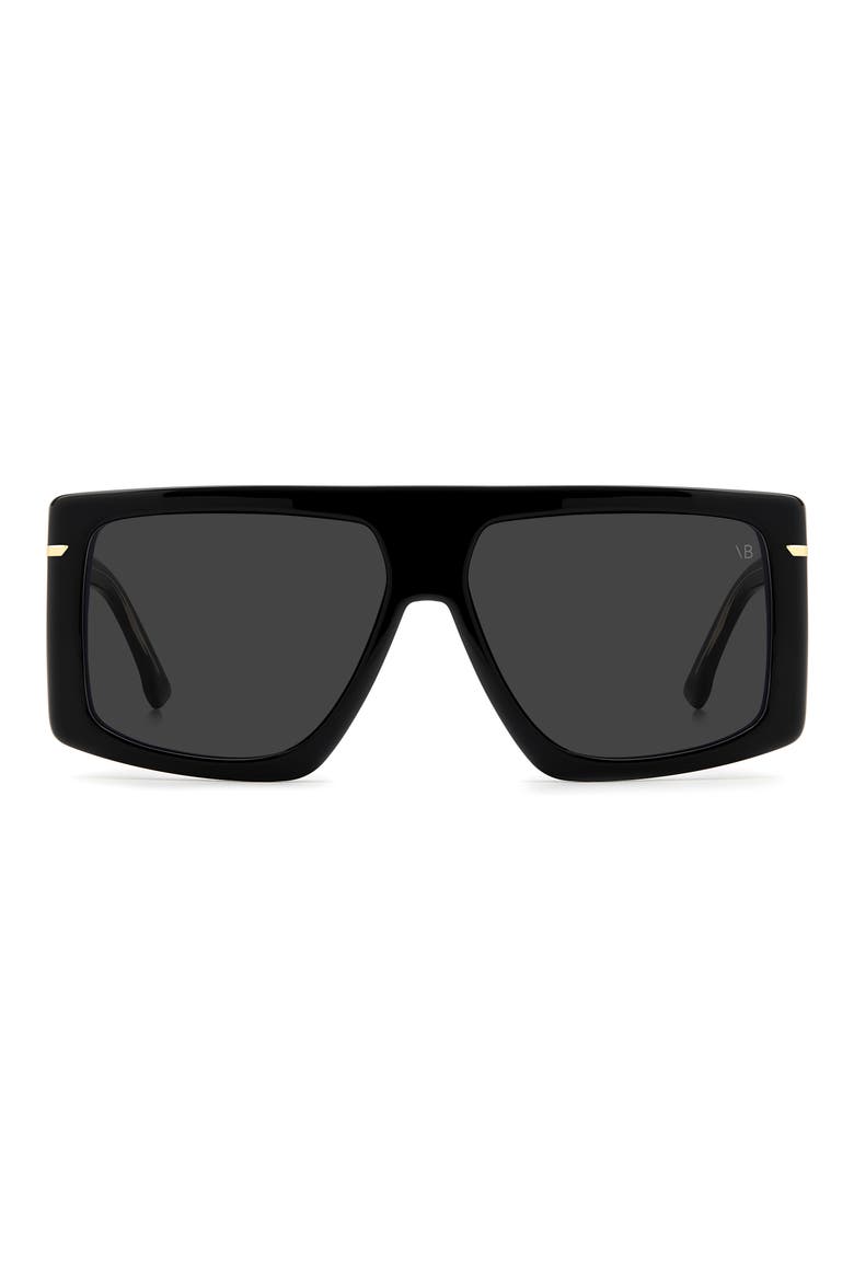 59mm Rectangular Sunglasses, Main, color, BLACK/ GREY