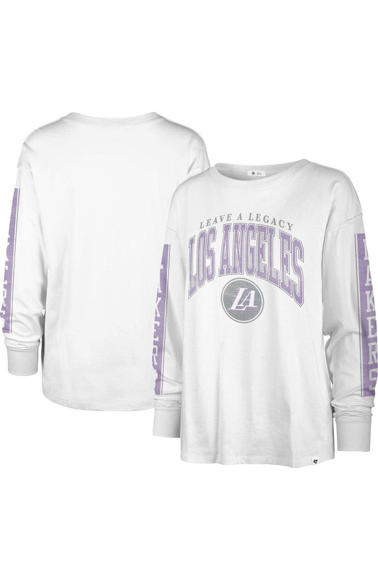 '47 Women's '47 White Los Angeles Lakers City Edition SOA Long Sleeve T-Shirt, Main, color, 