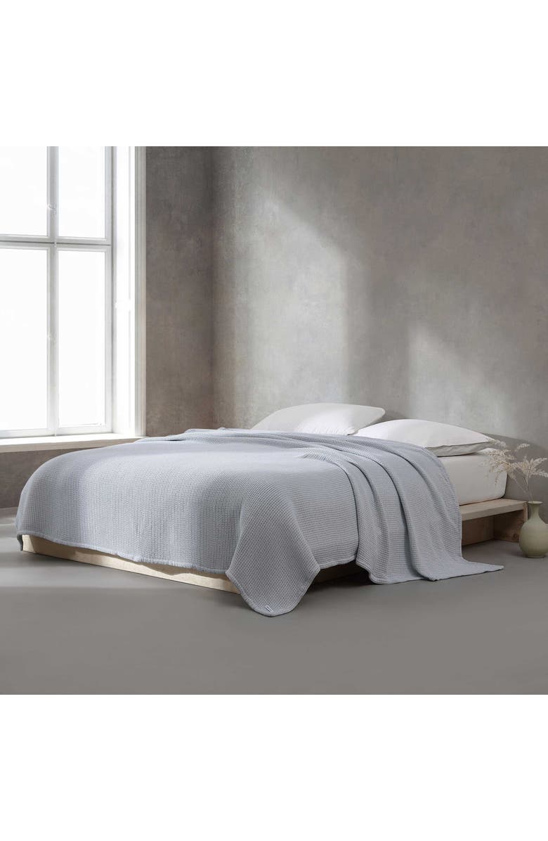 Calvin Klein Home Cotton Honeycomb Weave Blanket, Alternate, color, Light Pastel Blue