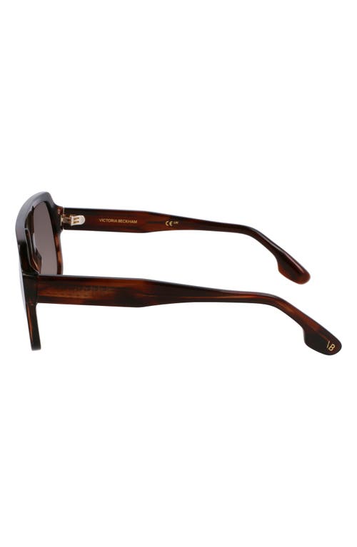 Victoria Beckham Chain Core Wire 53mm Gradient Modified Rectangular Sunglasses In Brown