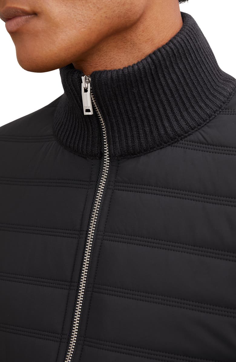Reiss Townsend Hybrid Rib & Quilted Jacket, Alternate, color, Navy