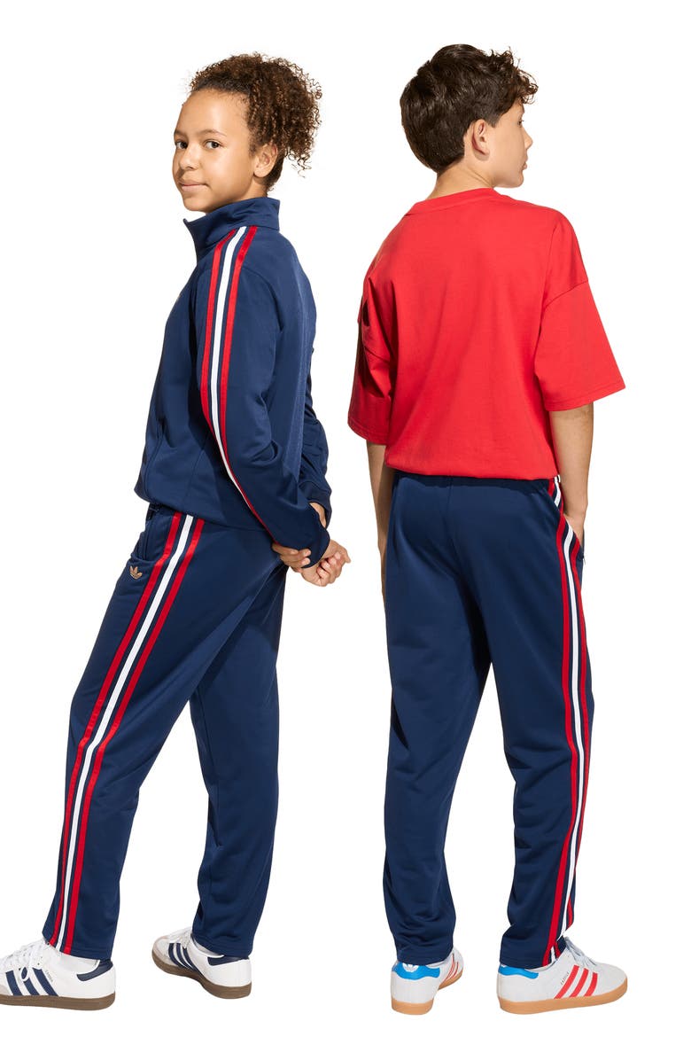 adidas Originals Kids' Firebird Recycled Polyester Track Pants, Alternate, color, Night Indigo/Dark Football Gold