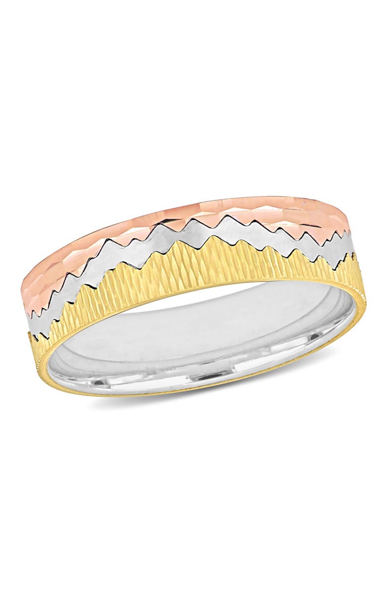 Julianna B. Men's Zigzag Wedding Band 14k 3-Tone, Main, color, 