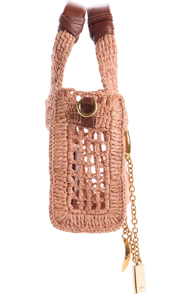 Chloé Mini Summer Banana Crochet Raffia East/West Tote, Alternate, color, Summery Beige