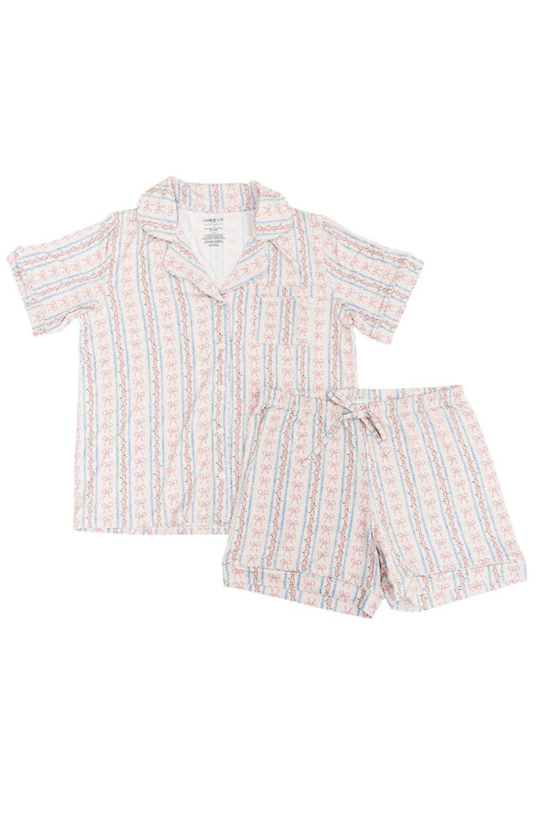 Notch Collar Pajama Set, Main, color, Pink