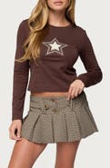 EDIKTED Starlett Long Sleeve Cotton T-Shirt
