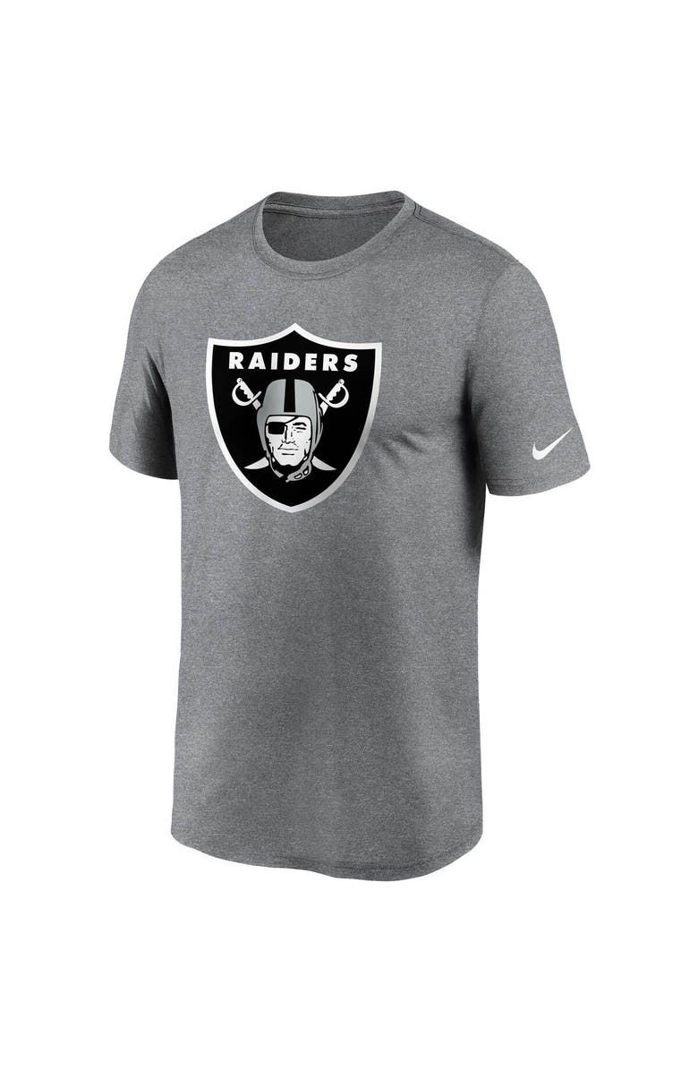 Nike Men's Nike Heathered Charcoal Las Vegas Raiders Logo Essential Legend Performance T-Shirt, Alternate, color, Heather Charcoal