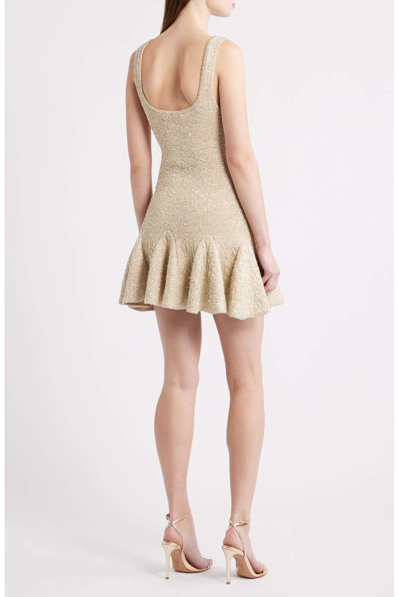 Sarajane Metallic Flounce Hem Minidress, Alternate, color, HONEY GOLD