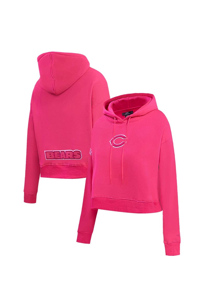 Women's Pro Standard Chicago Bears Triple Pink Cropped Pullover Hoodie, Main, color, Pink