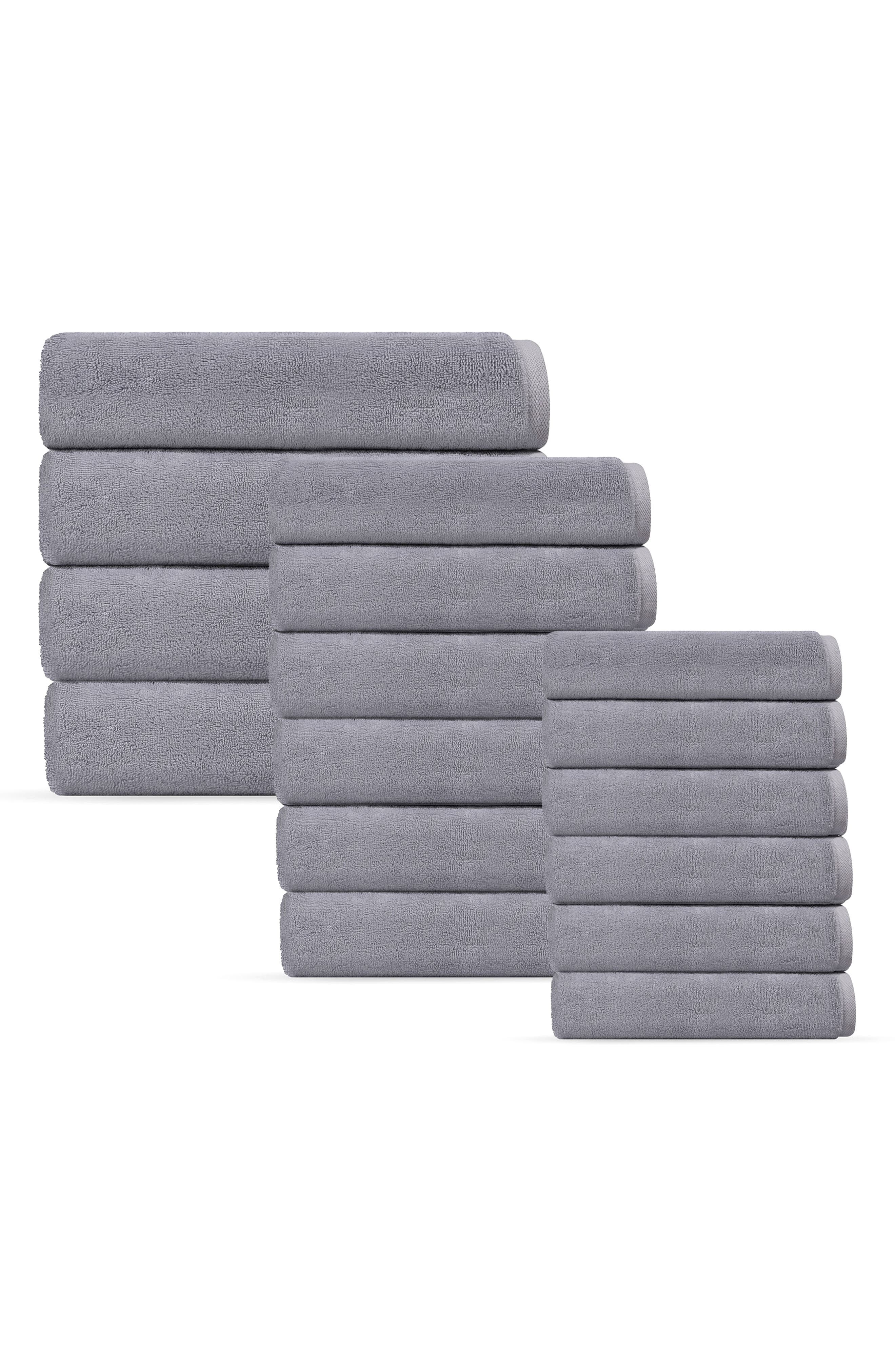 Depera Puresoft 16-piece Turkish Cotton Towels Set In Gray