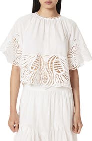 AllSaints Femi Broderie Anglaise Cotton Top