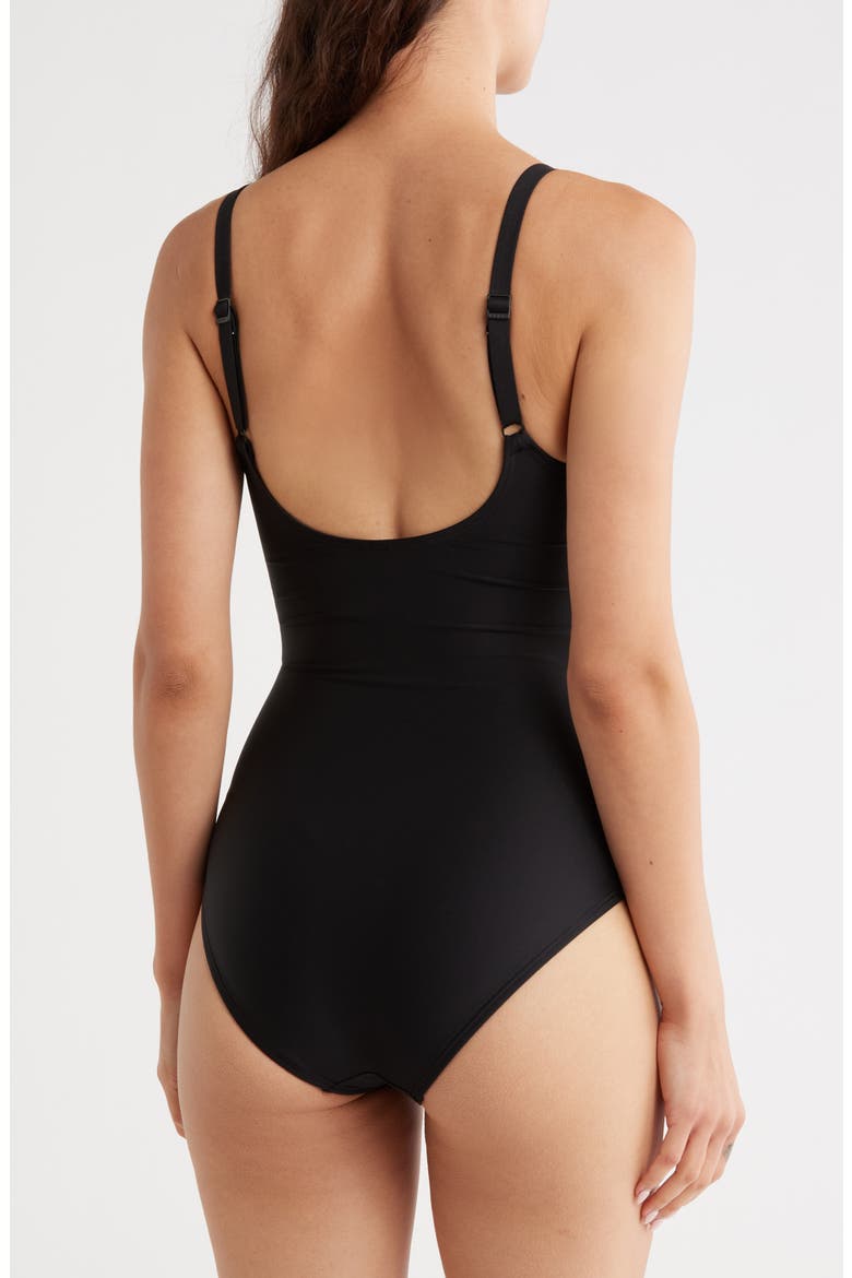 Twisted One-Piece Swimsuit, Alternate, color, BLACK