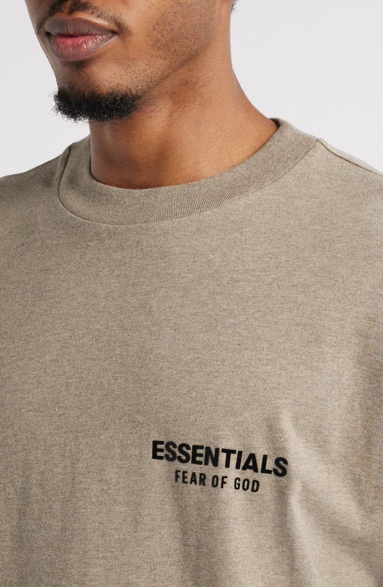 Fear of God Essentials Classic Fit Long Sleeve Logo T-Shirt, Alternate, color, Homestead Heather