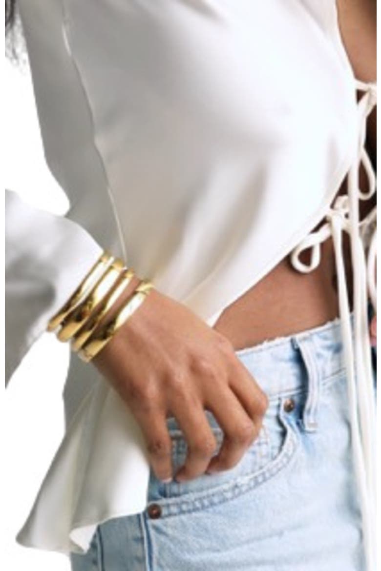 Layered Cuff Bracelet, Alternate, color, Gold