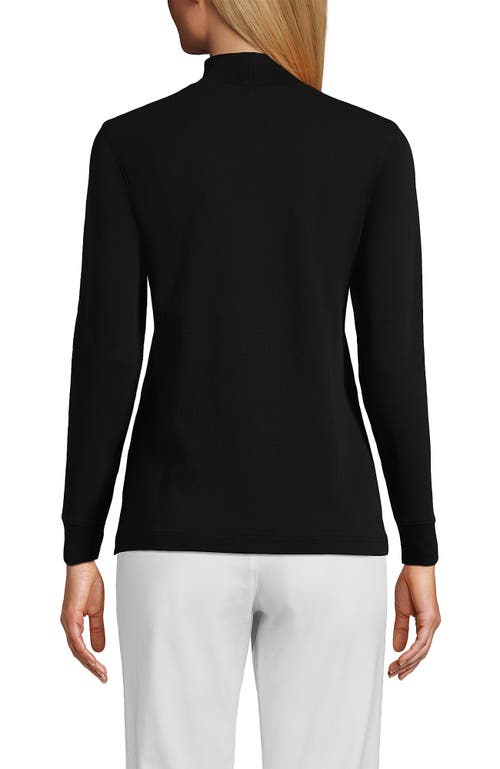 Lands' End Lightweight Jersey Skimming Long Sleeve Turtleneck In Black