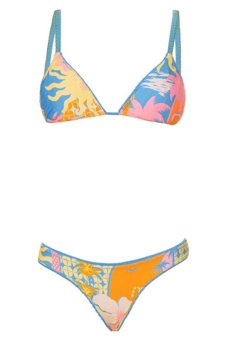Ocean Drift Flirt Reversible Bikini Bottoms, Alternate, color, BLUE