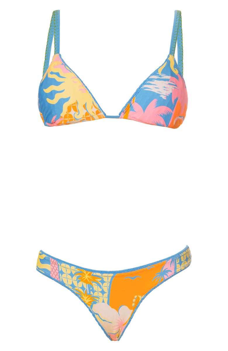 Maaji Ocean Drift Flirt Reversible Bikini Bottoms, Alternate, color, Blue
