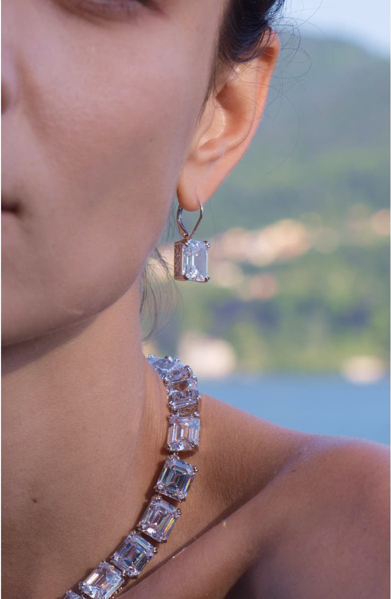 RC RETRO CHIC Coconut Glow Earrings, Alternate, color, Sliver & Crystal Clear