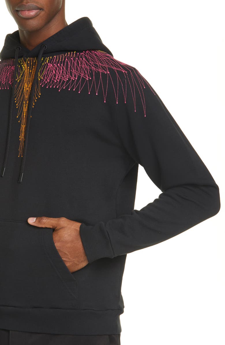 Marcelo Burlon Bézier Wings Graphic Cotton Hoodie, Alternate, color, 