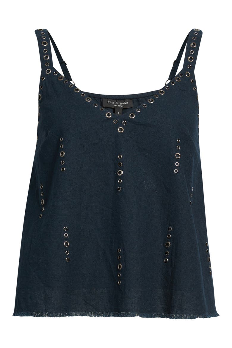 Aubrey Grommet Trim Linen & Cotton Camisole, Alternate, color, SAL