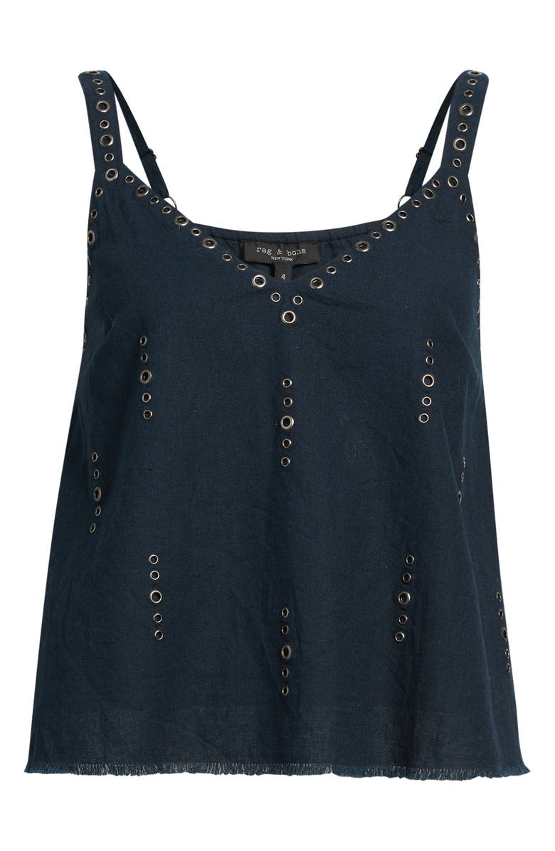 rag & bone Aubrey Grommet Trim Linen & Cotton Camisole, Alternate, color, Sal