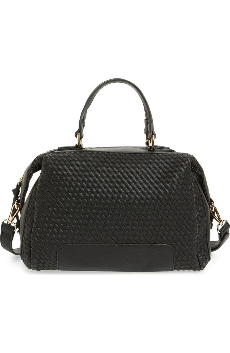 Sole Society 'Paxley' Woven Faux Leather Satchel, Main, color,