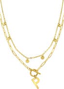 Adornia Initial Pendant Layered Chain Necklace