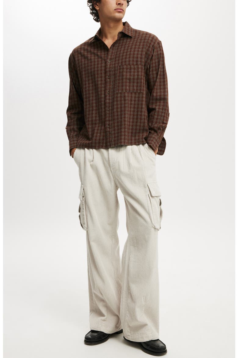 Baggy Pleat Cargo Pant, Alternate, color, Light Stone Cord