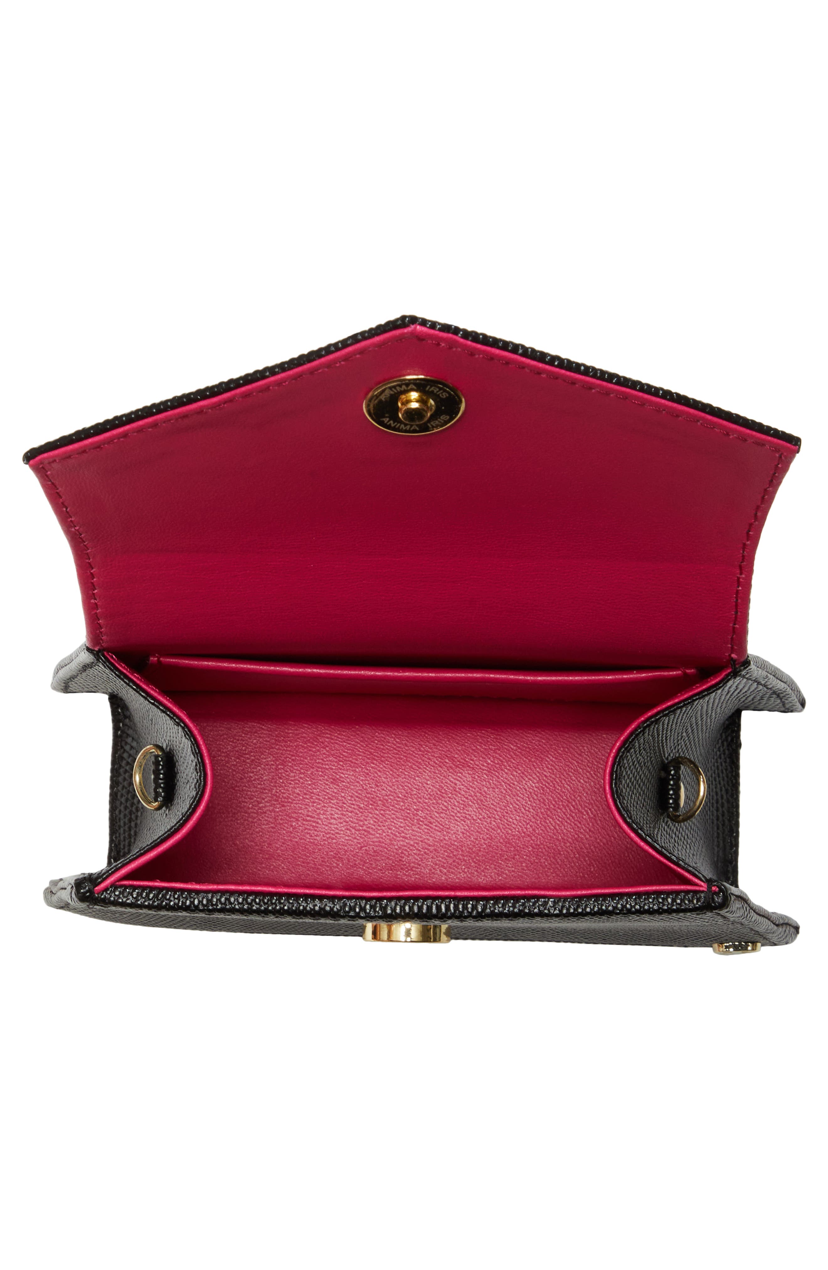 Anima Iris Zaza Lizard Embossed Leather Top Handle Bag, Alternate, color, 