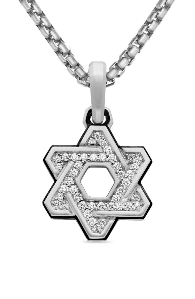 David Yurman Deco Star of David Pendant with Pavé Diamonds, Alternate, color,