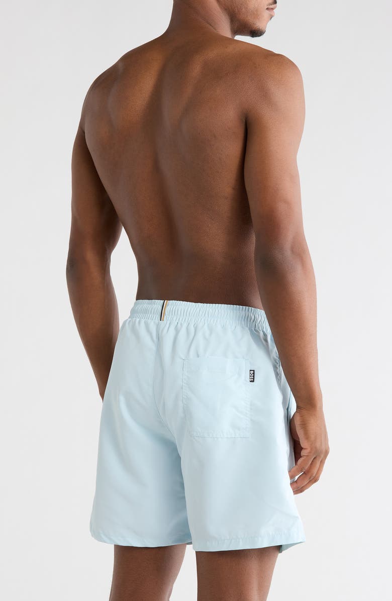 BOSS Dolphin Swim Trunks, Alternate, color, Light/ Pastel Blue