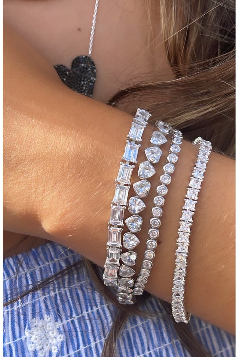 Cubic Zirconia Tennis Bracelet, Alternate, color, SILVER