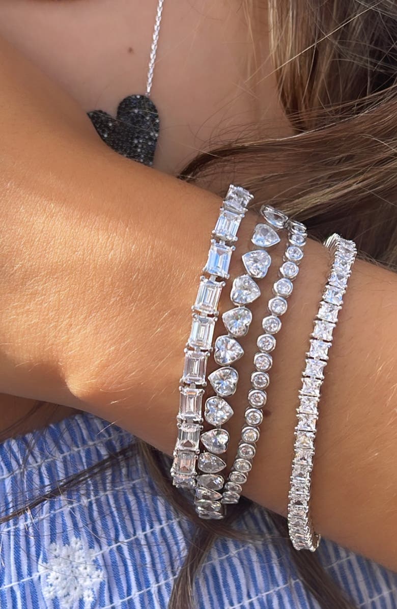 SHYMI Cubic Zirconia Tennis Bracelet, Alternate, color, Silver