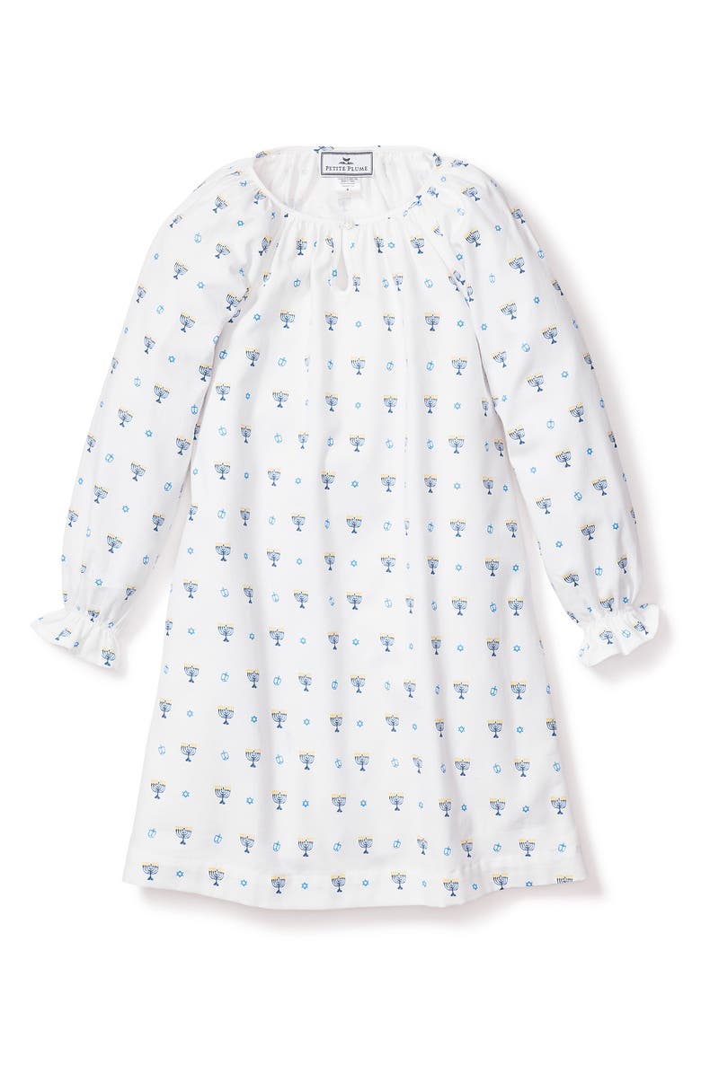 Petite Plume Kids' Delphine Hanukkah Cotton Blend Nightgown, Alternate, color, 