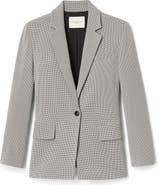 Lafayette 148 New York Fluid Houndstooth Jacquard Fitted Blazer