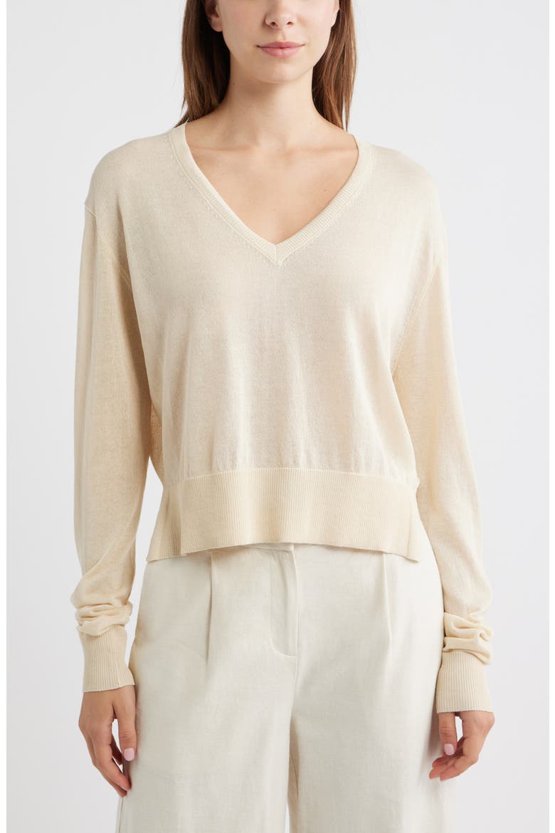 Granadella V-Neck Sweater, Main, color, ECRU