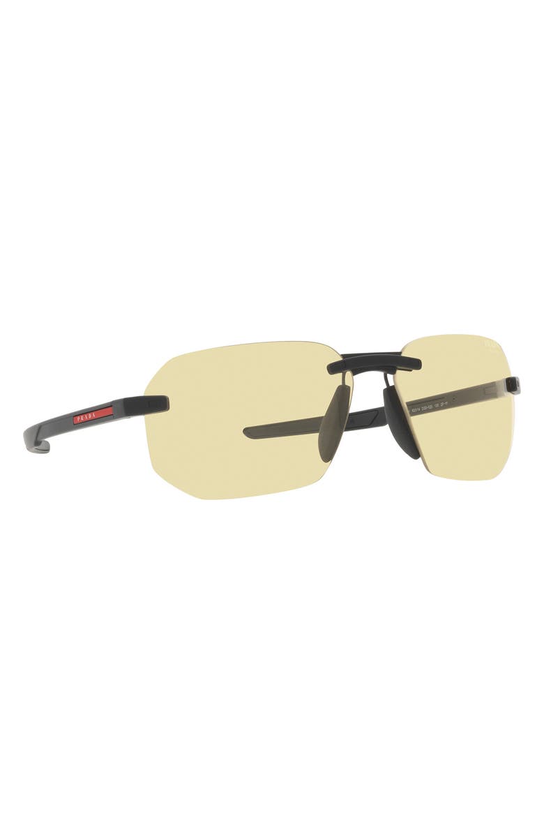 Prada Linea Rossa 62mm Round Polarized Sunglasses, Alternate, color,