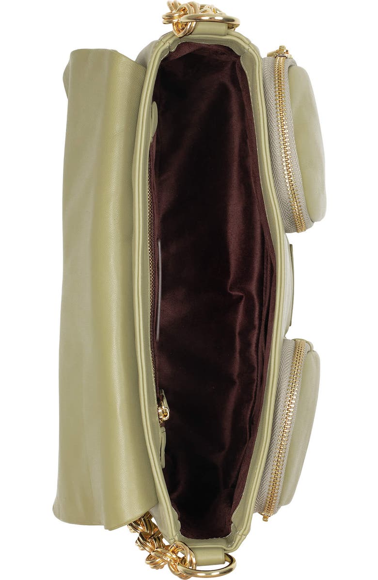Jeffrey Campbell Night Out Leather Shoulder Bag, Alternate, color, Sage