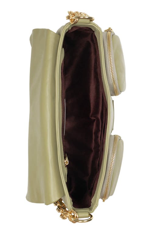 Jeffrey Campbell Night Out Leather Shoulder Bag In Sage
