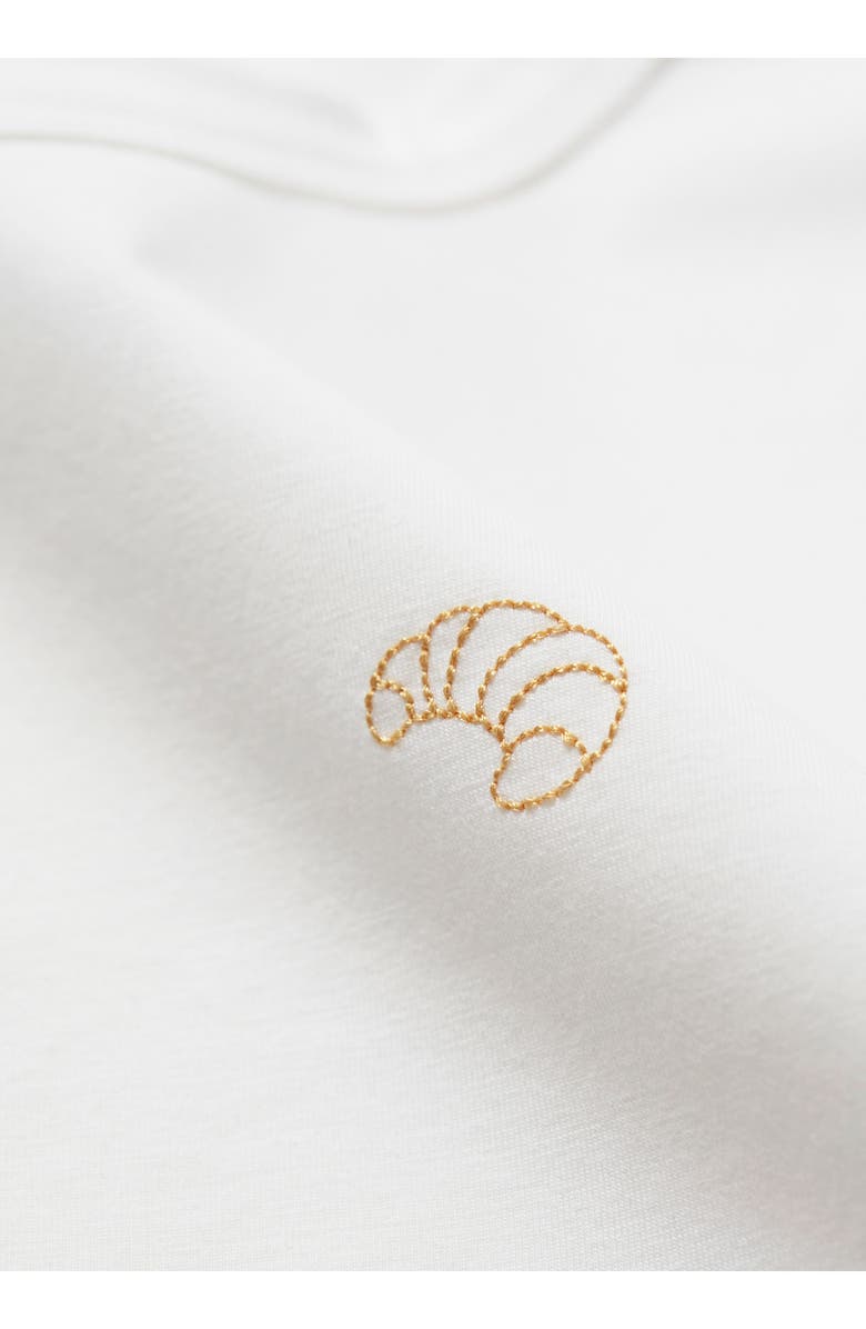 & Other Stories Embroidered Stretch Cotton T-Shirt, Alternate, color, Beige Medium Dusty