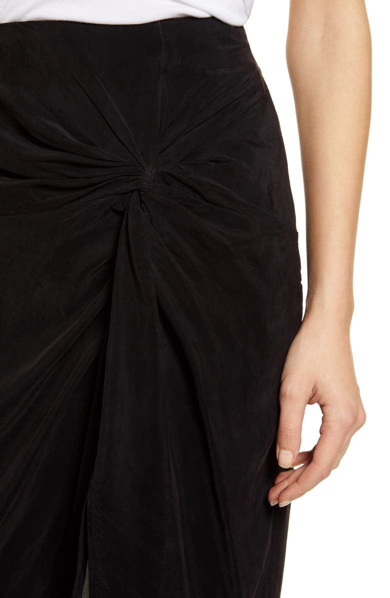Stateside Twist Front Cupro Skirt, Alternate, color, 