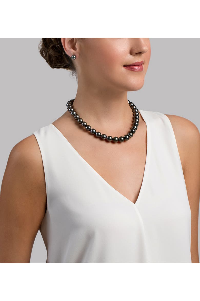 11-13mm Tahitian South Sea Pearl Necklace - Premier AAAA Quality, Alternate, color, White Gold Clasp