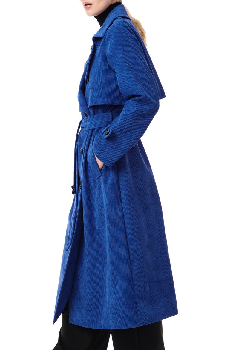 Corduroy Trench Coat, Alternate, color, BLUE
